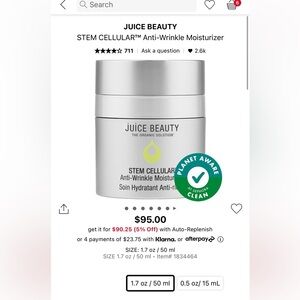 Juice Beauty
STEM CELLULAR Anti-Wrinkle Overnight Cream